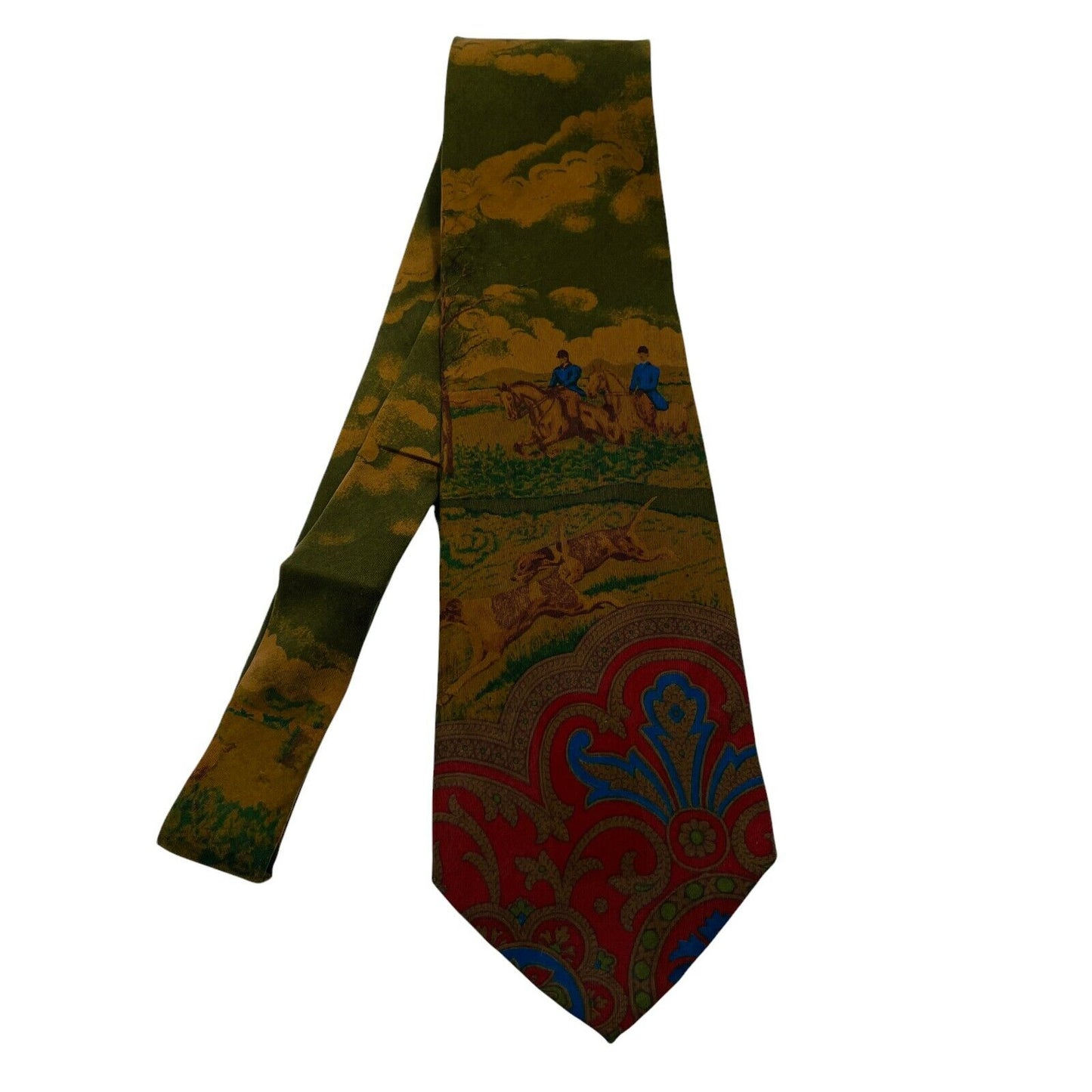 GANT Vintage Brown Painting 100% Silk Hand Made Tie