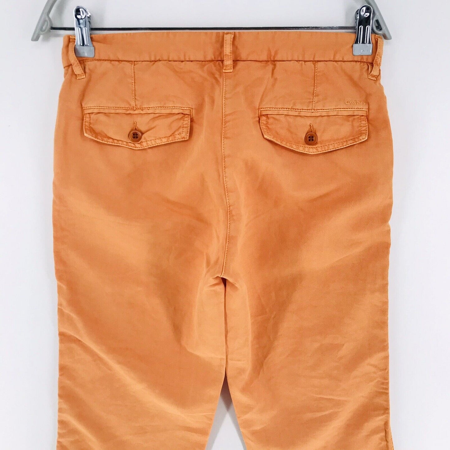 GANT Women Orange Relaxed Boyfriend Fit Linen Blend Trousers EUR 36 US 6 UK 10