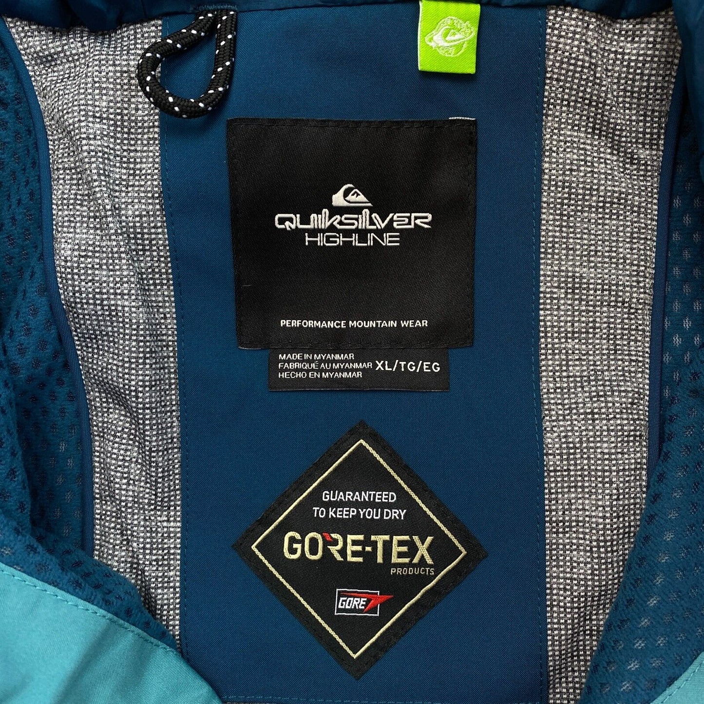 RRP €400 QUIKSILVER Blue Forever Stretch GORE-TEX Hooded Ski Jacket Size XL