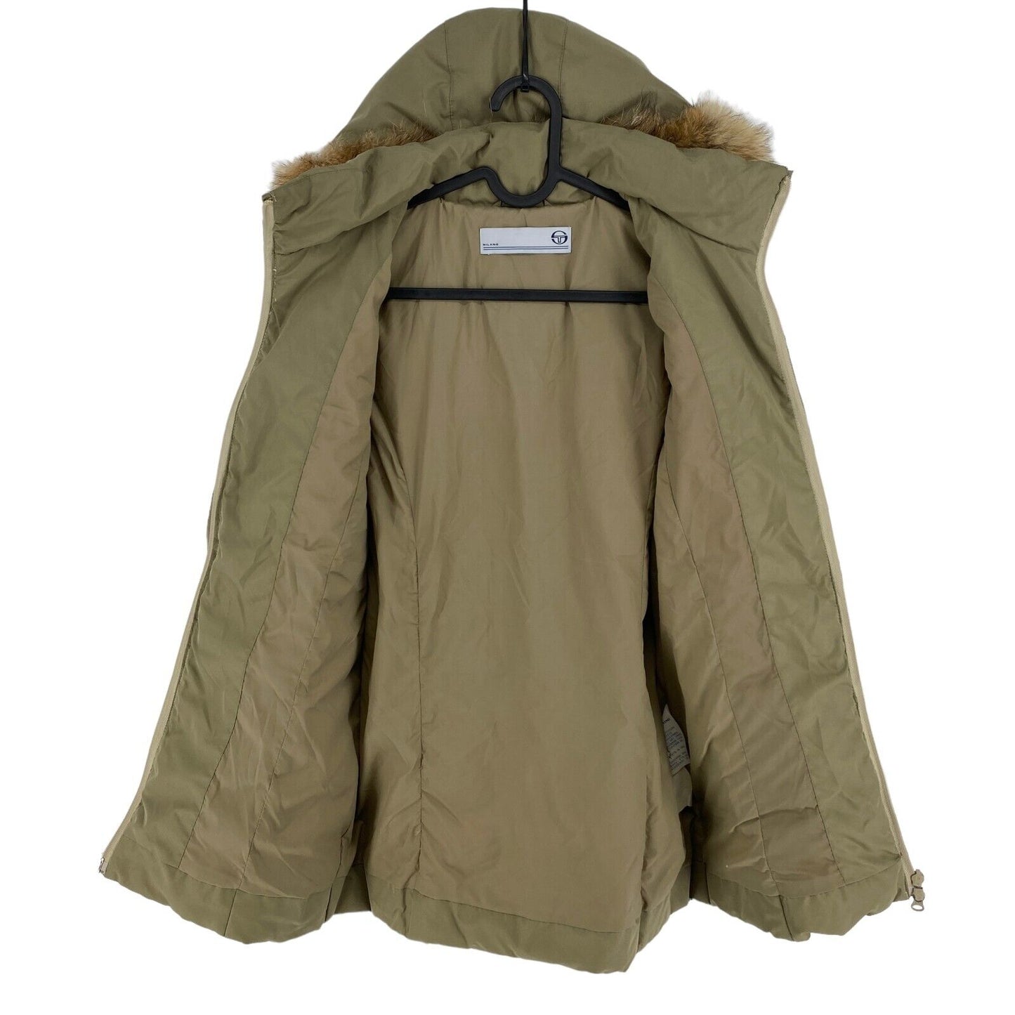 Sergio Tacchini Vert À Capuchon Puffer Jacket Manteau Taille S