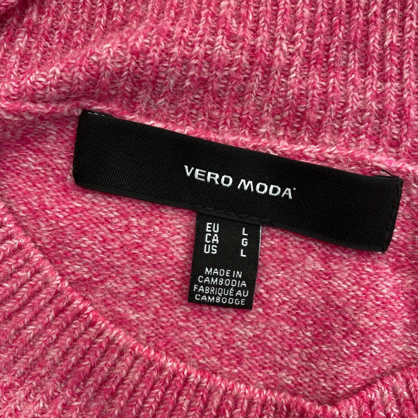 VERO MODA Womens Pink Crew Neck Long Sweater Jumper Size L