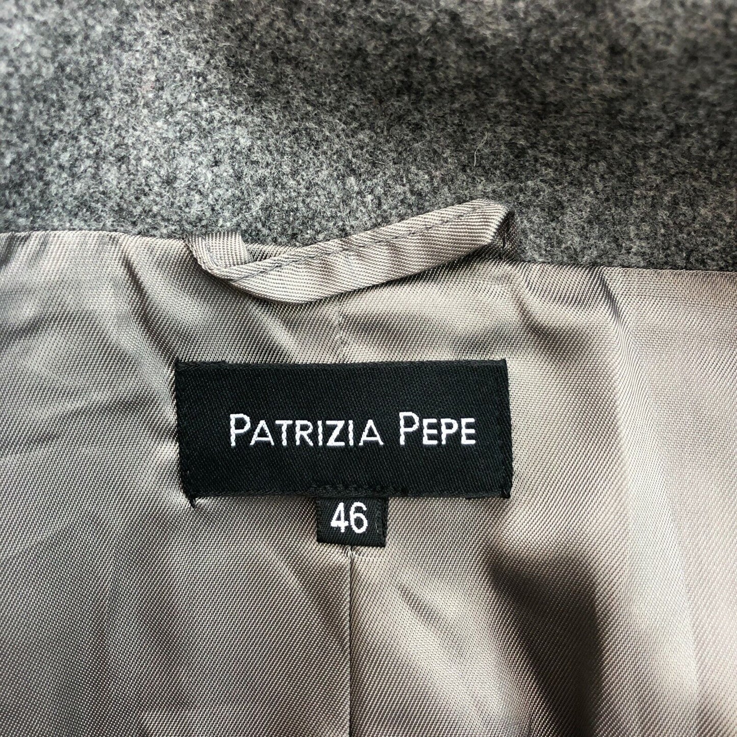 PATRIZIA PEPE Grey Wool Blend Over Coat Jacket Size IT 46 EU 42 UK 14 US 12