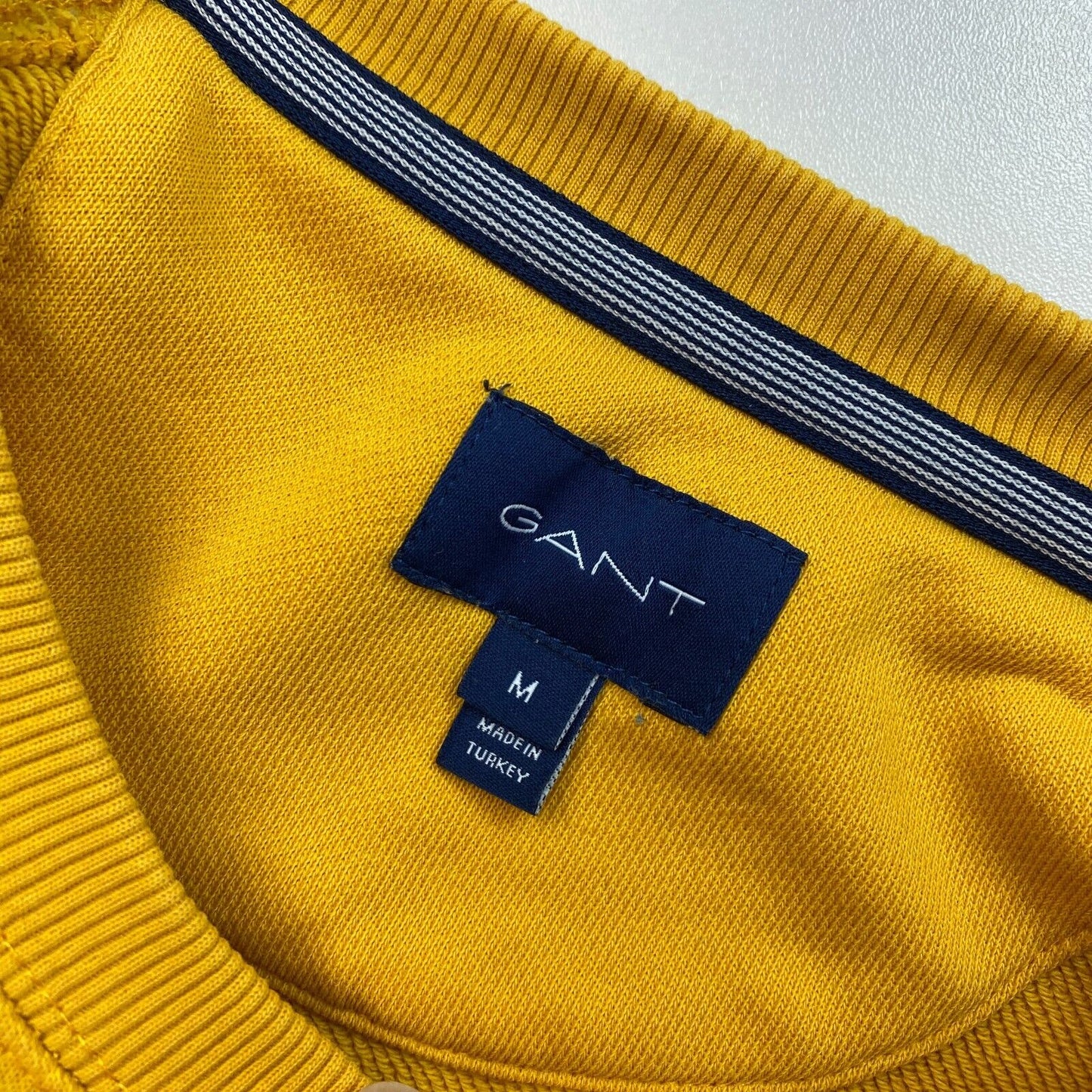 GANT Yellow Lock Up Crew Neck Sweater Pullover Size M