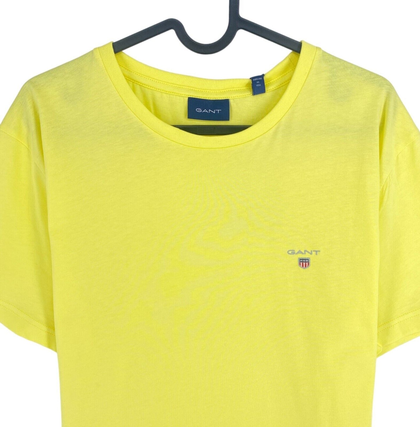 GANT Men Yellow Original Crew Neck Short Sleeves T Shirt Size M