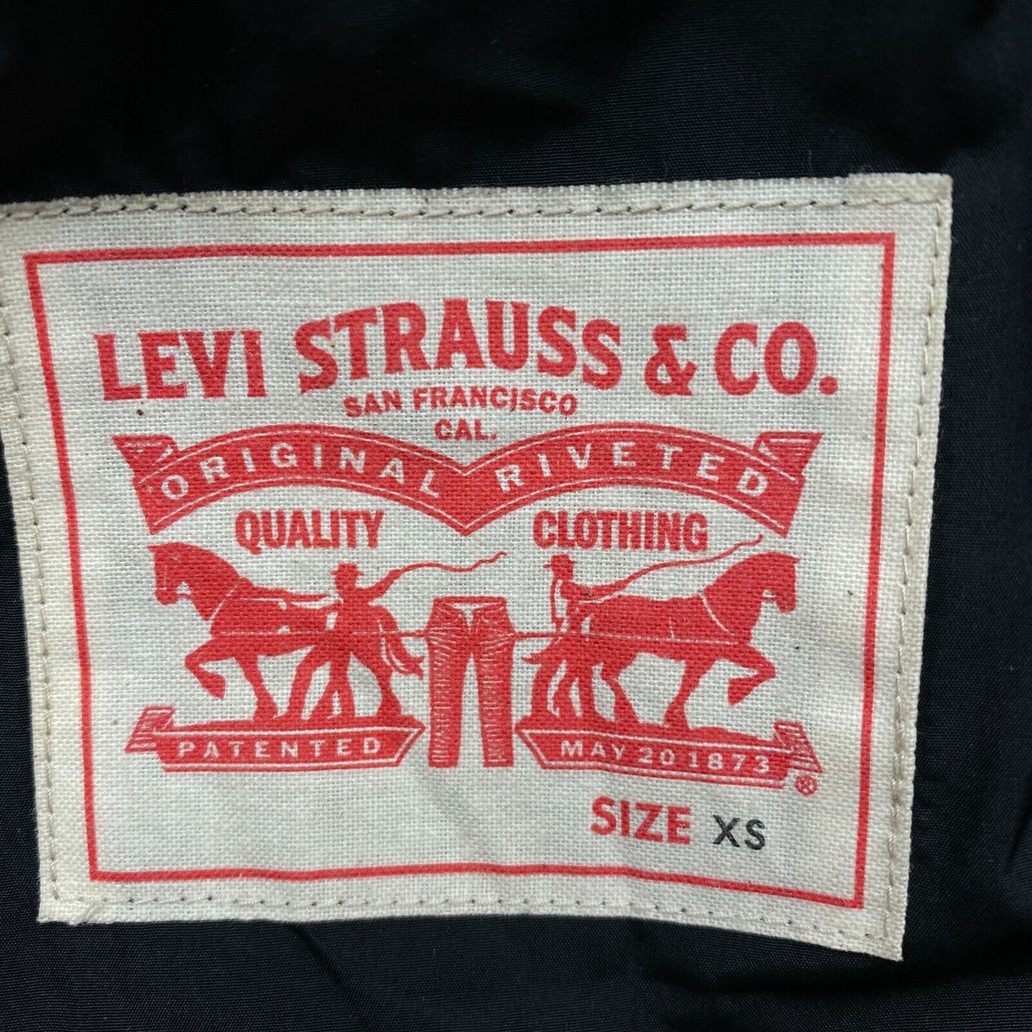 LEVI STRAUSS & CO. Black Quilted Hooded Jacket Coat Size XS