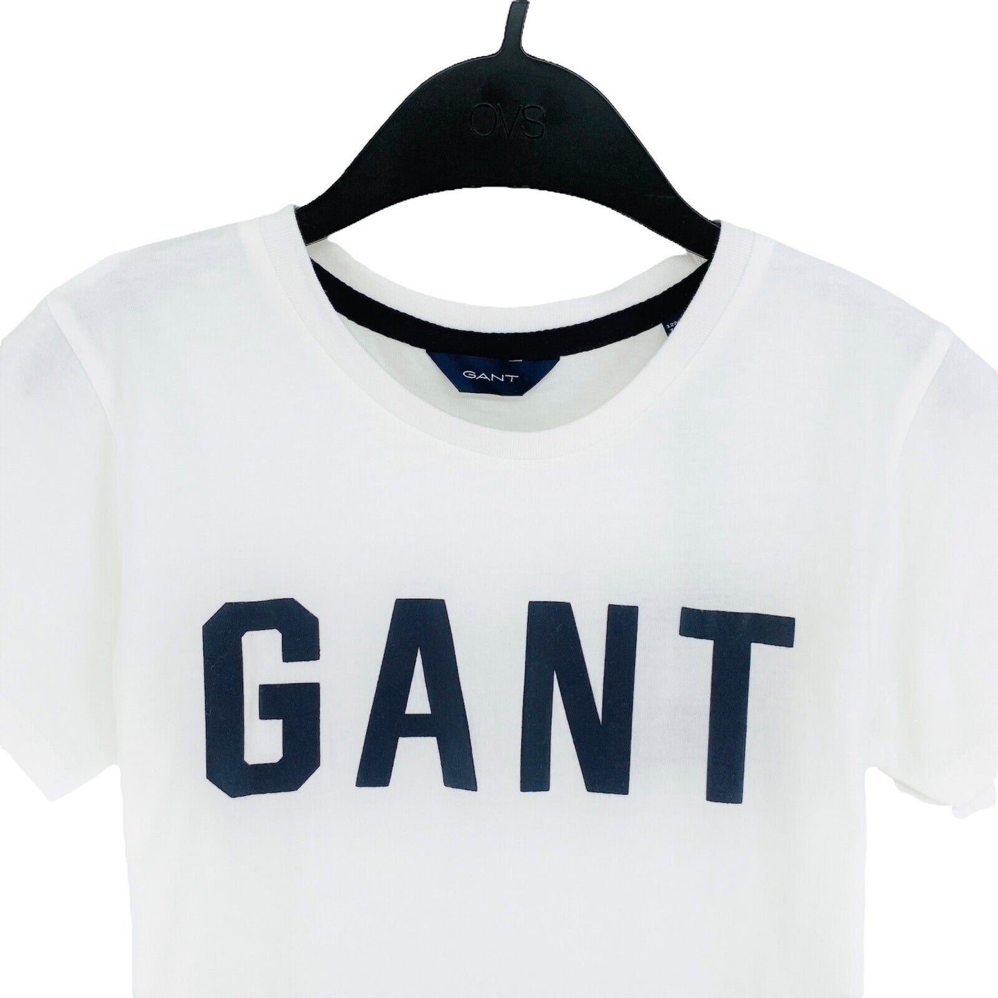 GANT T-shirt à col rond avec logo blanc pour garçon Taille 7 - 8 ans 122/128 cm