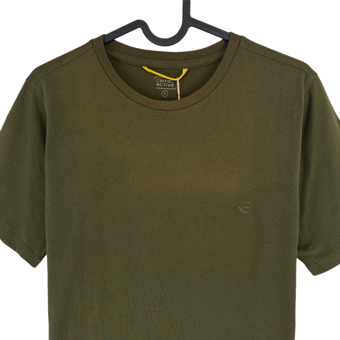 Camel Active Dark Green Solid Crew Neck T Shirt Top Size S