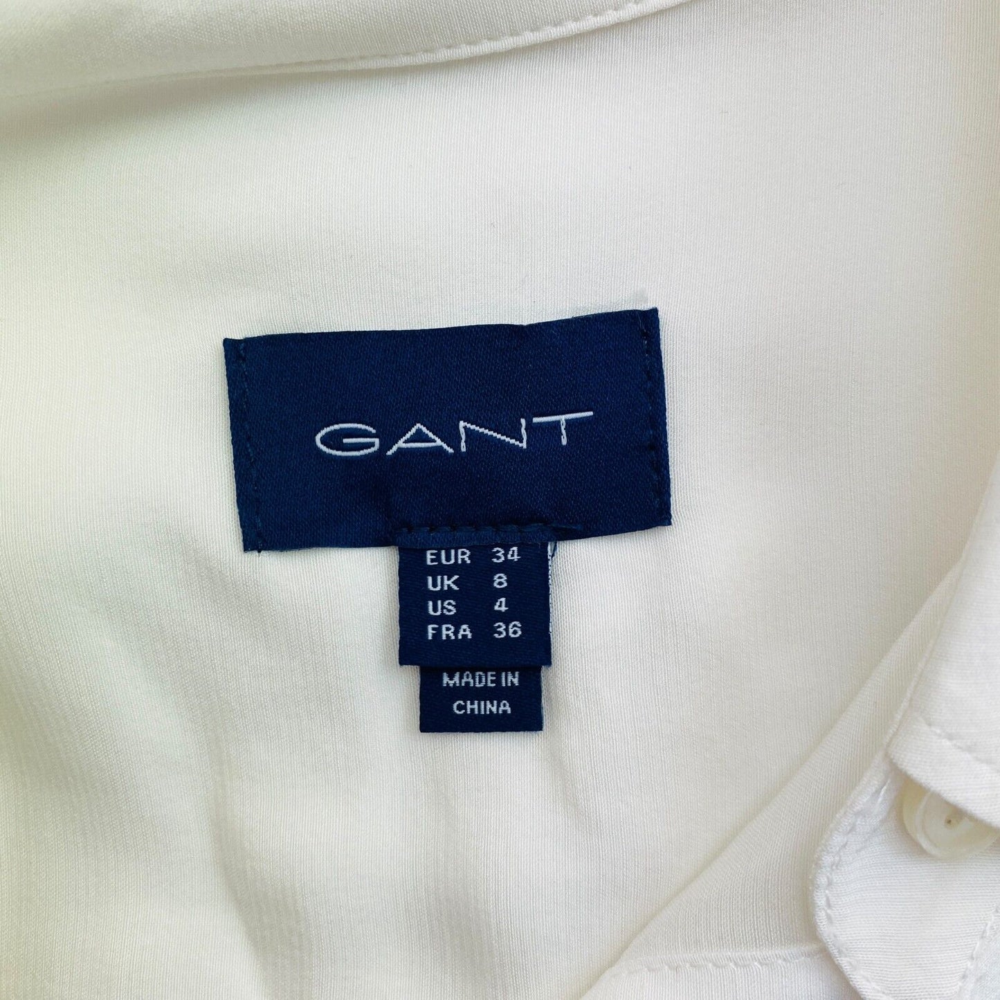 GANT White Solid Crepe Shirt Size EU 34 UK 8 US 4