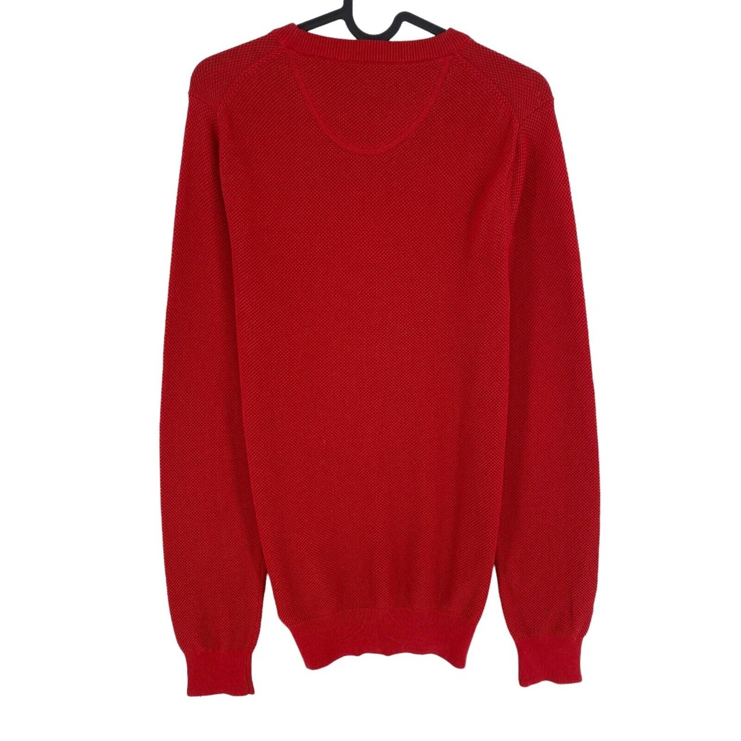 GANT Red Cotton Pique Crew Neck Sweater Jumper Size S