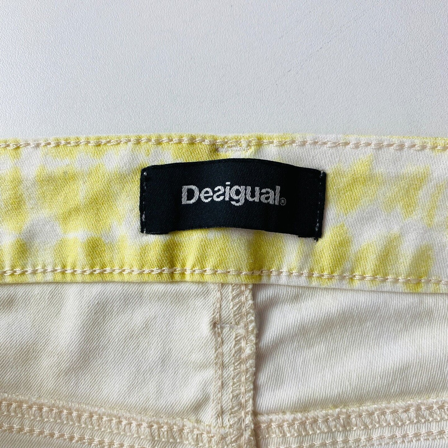 DESIGUAL Women Yellow Stretch Slim Fit Jeans EU 40 UK 12 US 6 W30