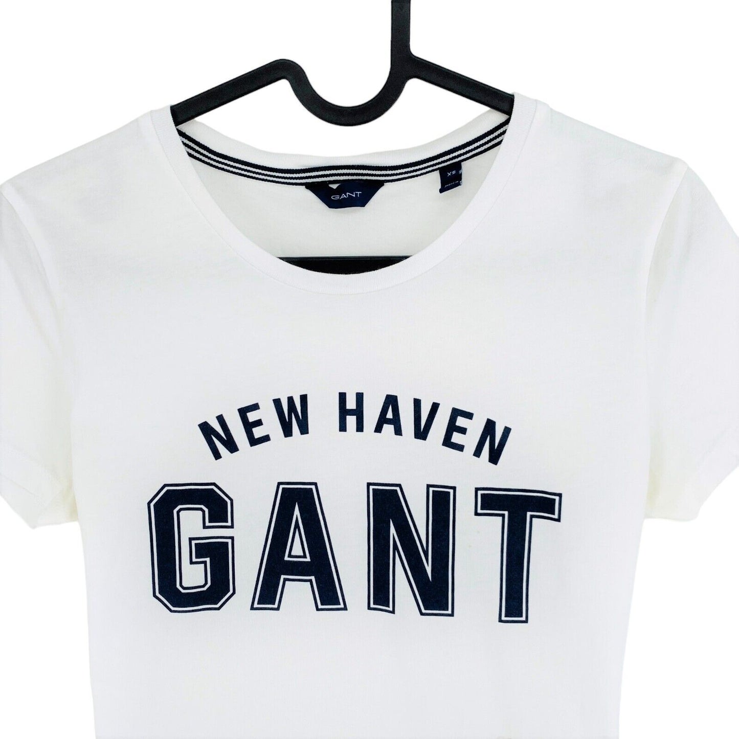 GANT T-shirt à col rond avec logo blanc Taille XS