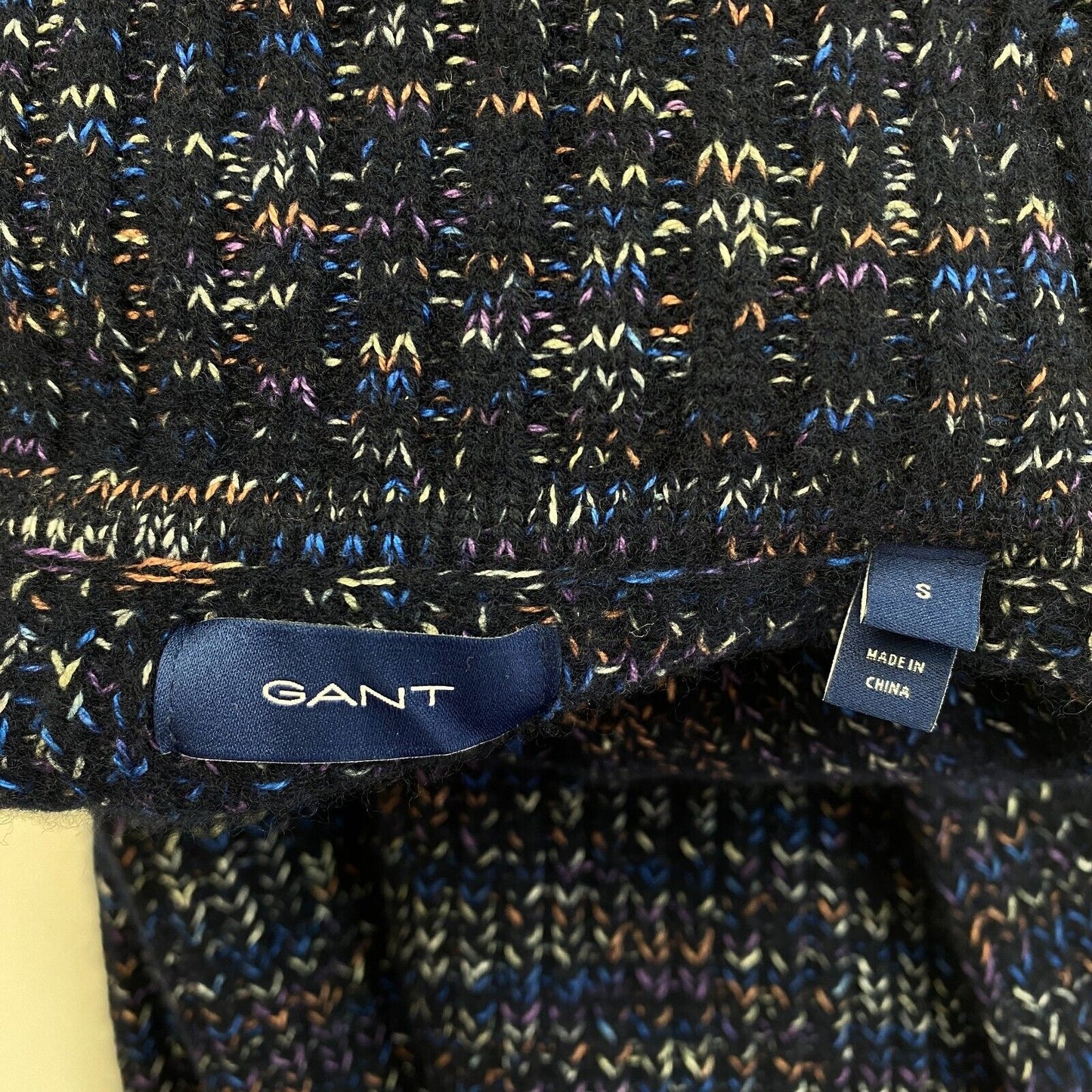 GANT Navy Blue Multi Color Roll Neck Dress Size S