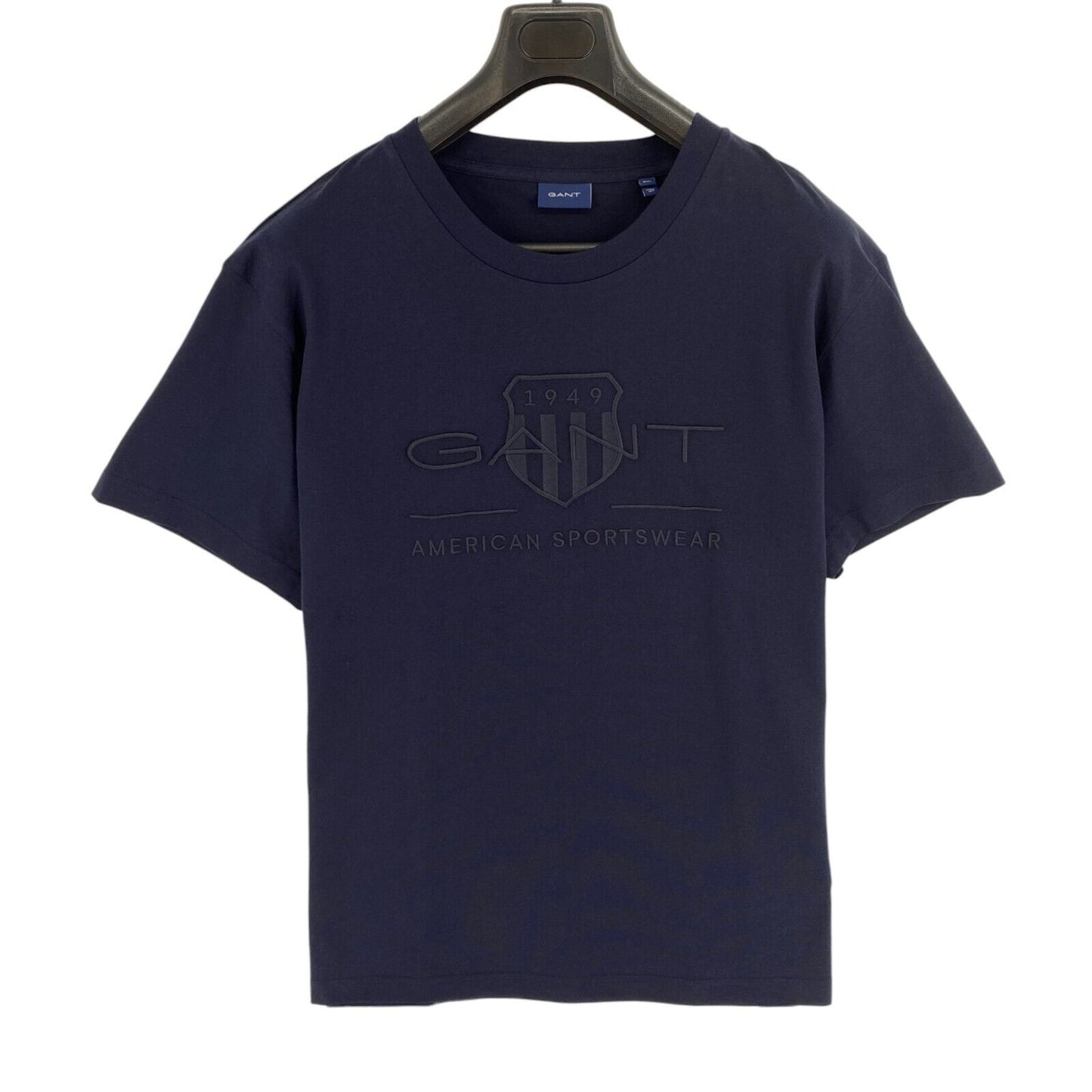 GANT Men Navy Blue Tonal Shield Crew Neck Short Sleeves T Shirt Size 3XL XXXL