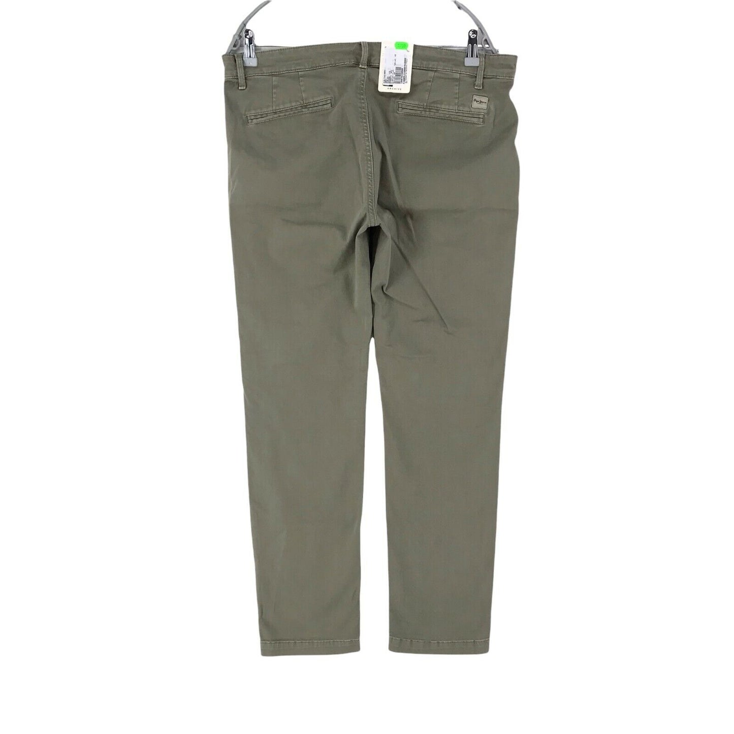 PEPE JEANS MAUREEN Women Green Slim Fit Chino Trousers Size W35