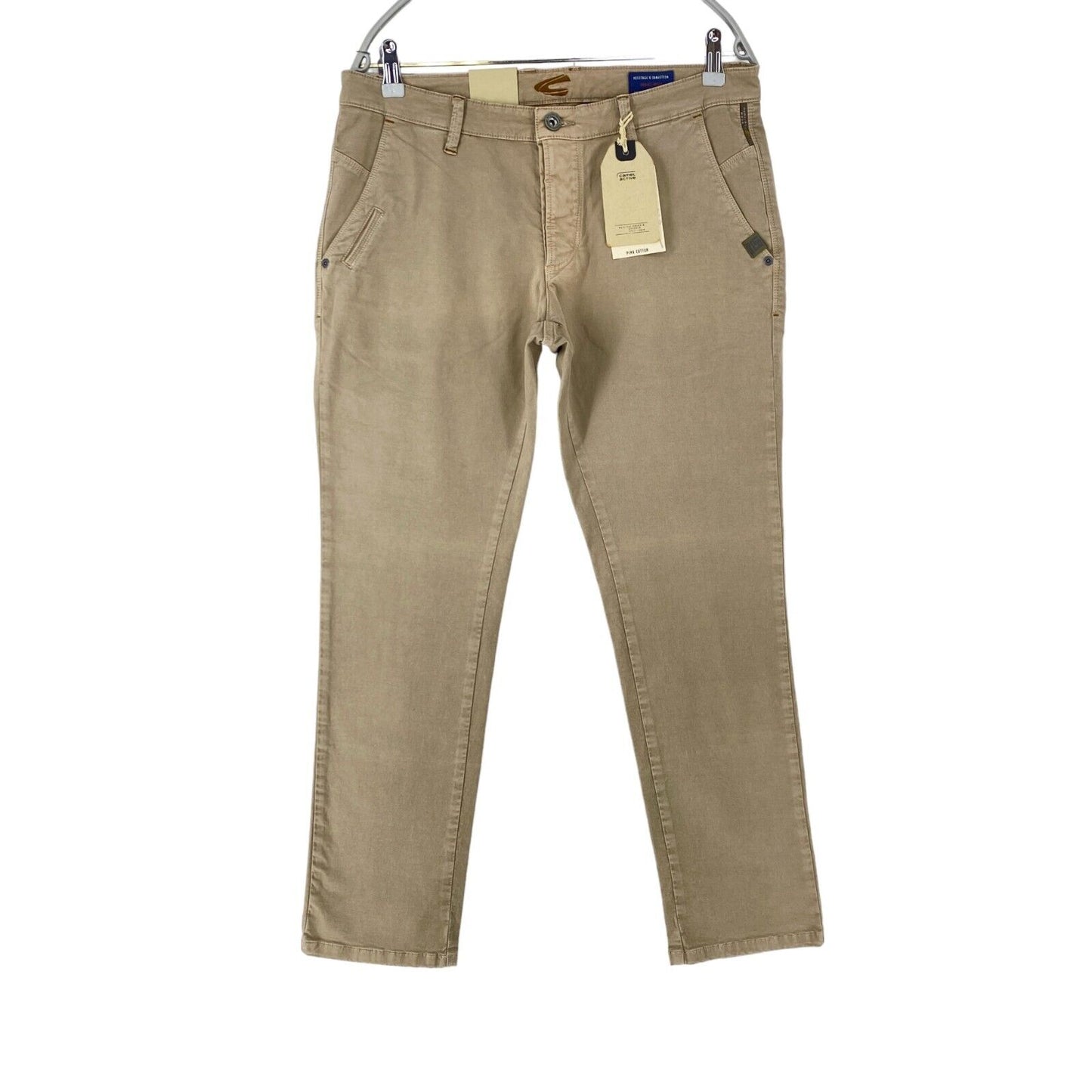 Camel Active MADISON Beige Modern Slim Fit Chino Trousers W32 L30