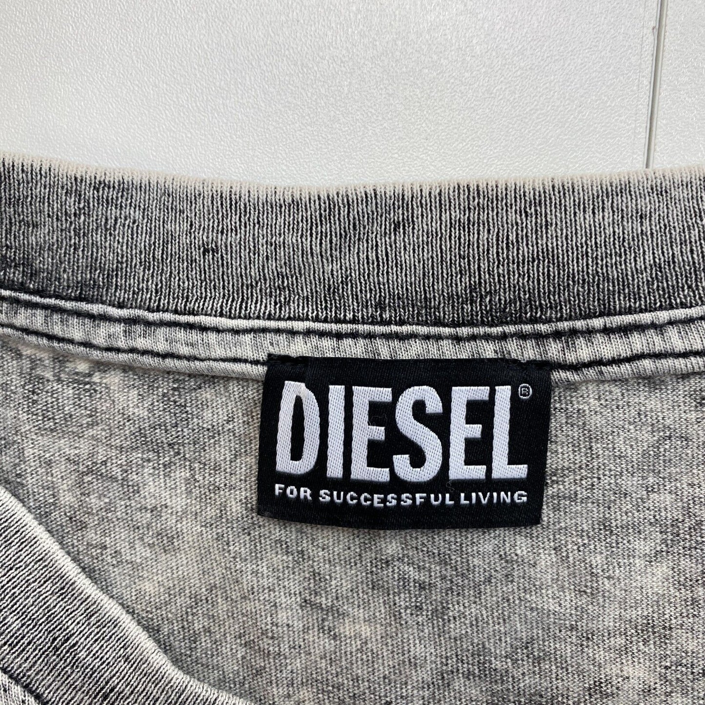 DIESEL Men Grey T-DIEGOR-E5 Distress Crew Neck Short Sleeve T Shirt Size 2XL XXL