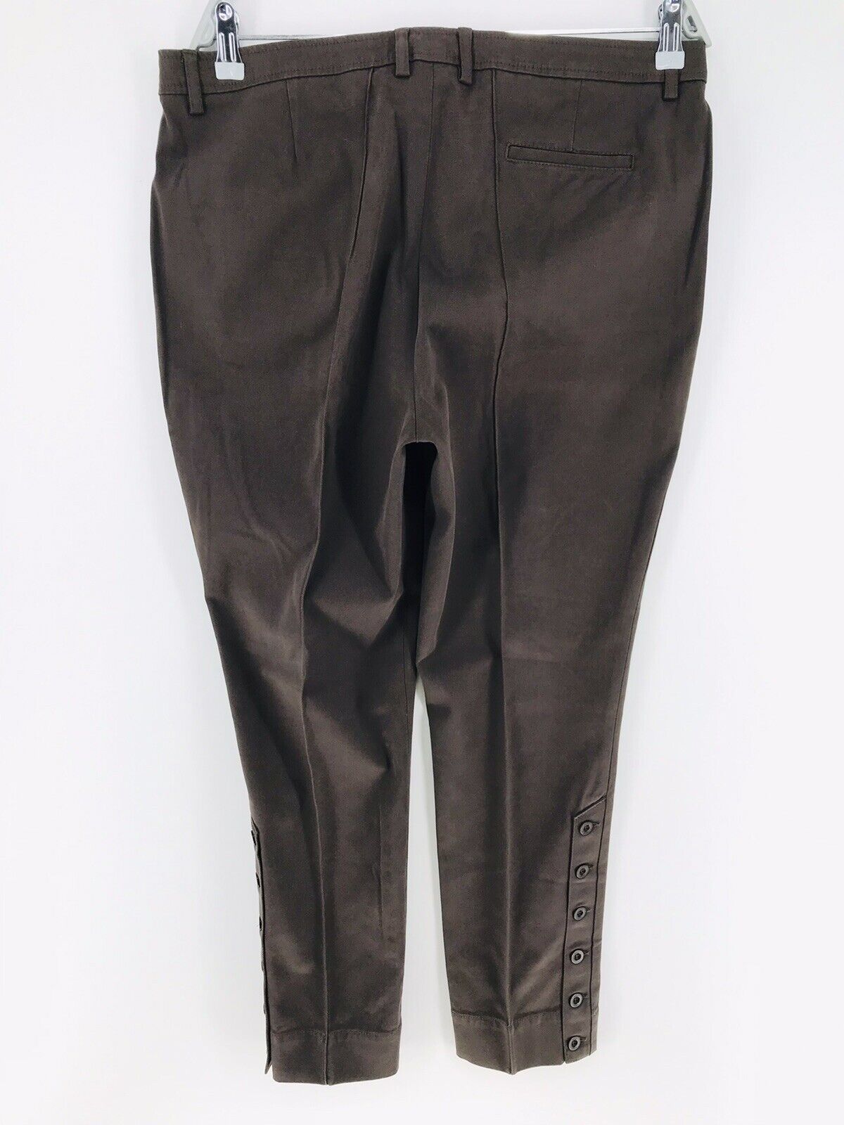 €185 GANT Damen Braun Slim Fit Bundfalten Chino Hose EUR 44 US 14 UK 18 W34