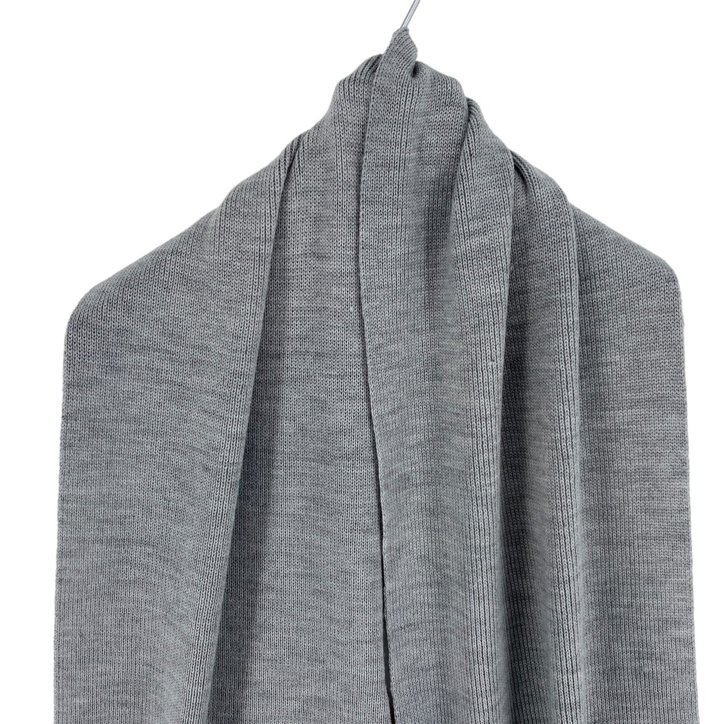 GANT Grey 100% Merino Wool Rib Knit Long Scarf