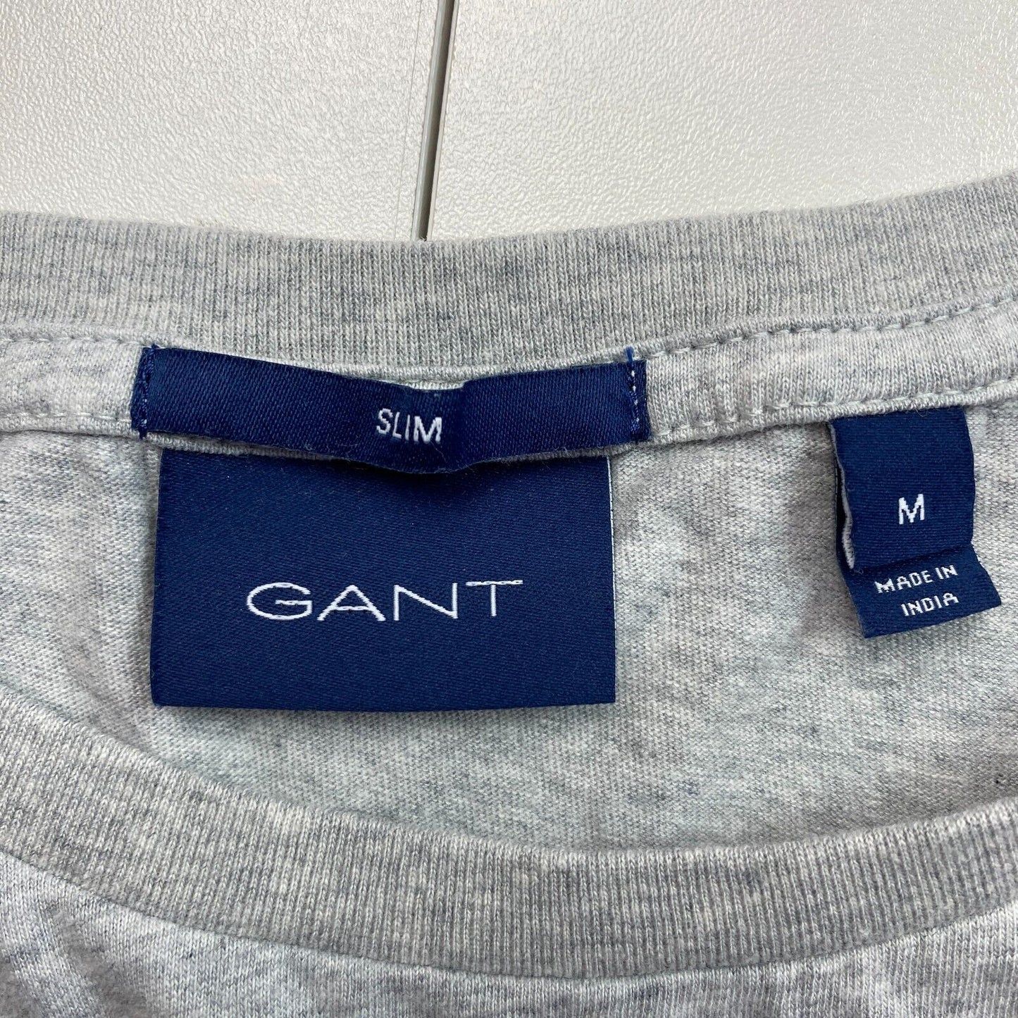 GANT Grey Original Long Sleeves Slim Fit Crew Neck T Shirt Size M