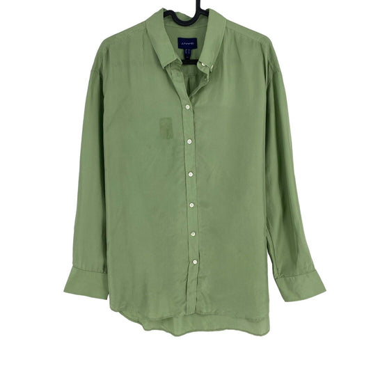 GANT Green Relaxed 100% Silk Shirt Size EU 38 UK 10 US 8