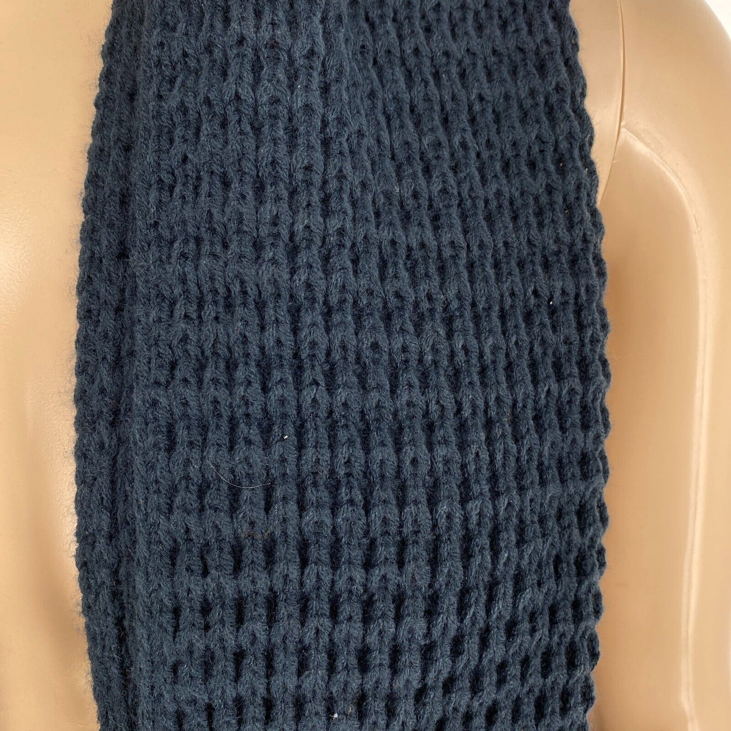 JACK & JONES Mens Navy Blue Waffle Knit Tube Scarf