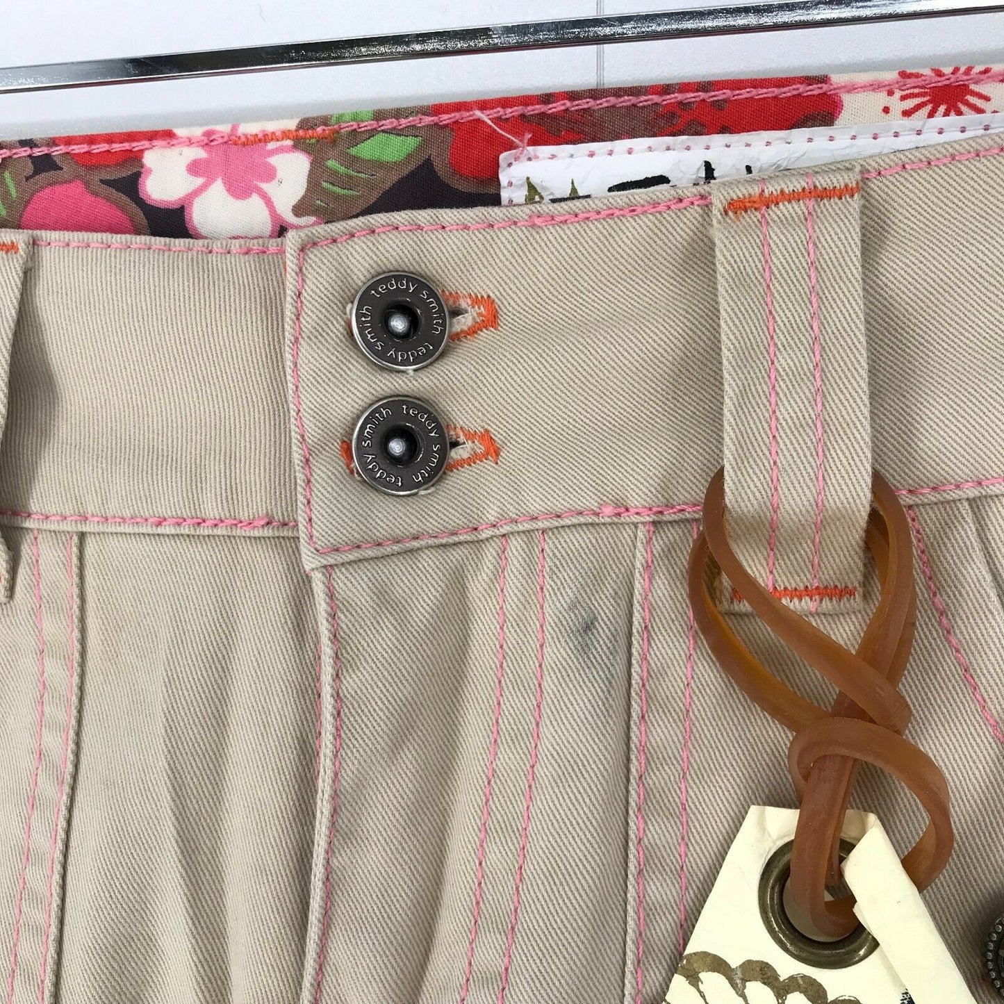 TEDDY SMITH Damen Shorts, Knielänge, Relaxed Fit, Braun, Größe W25