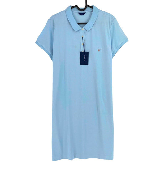 GANT Women Light Blue Original SS Pique Polo Dress Size 2XL XXL