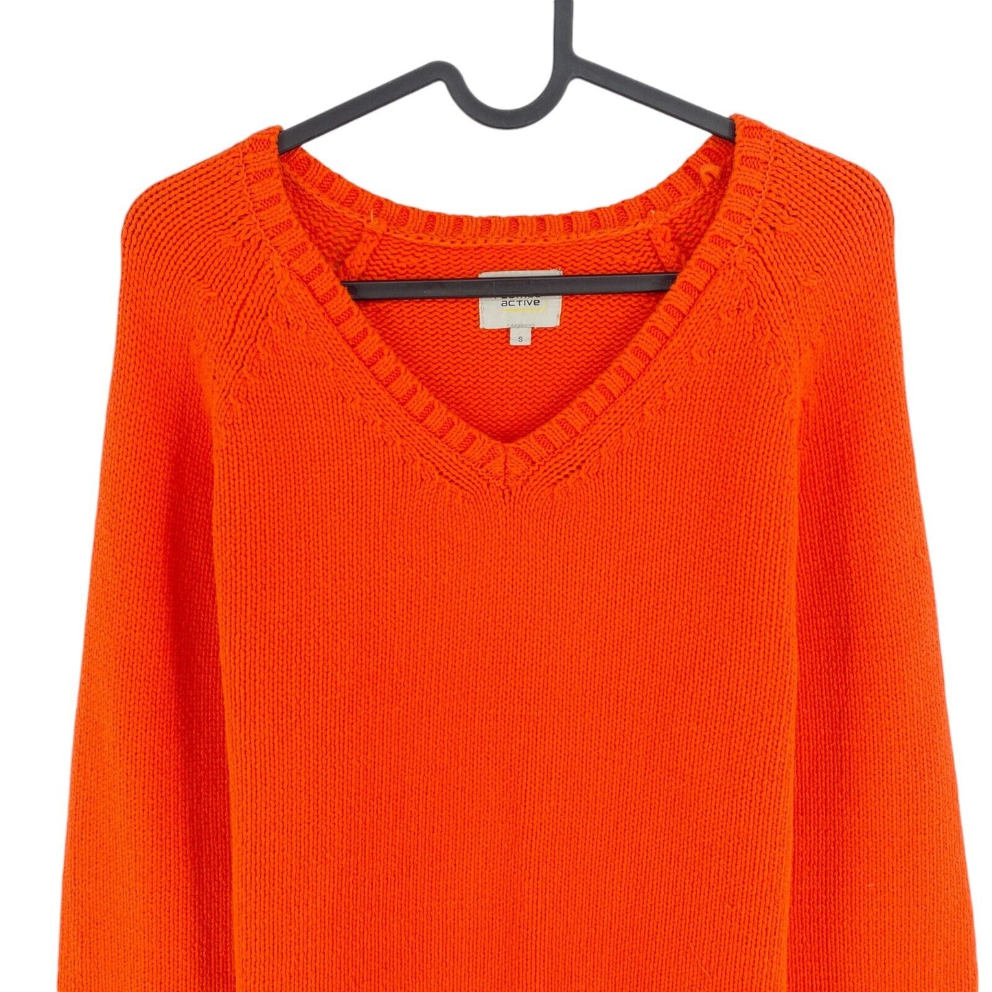 CAMEL ACTIVE Women Orange Knitted V Neck Jumper Sweater Size S