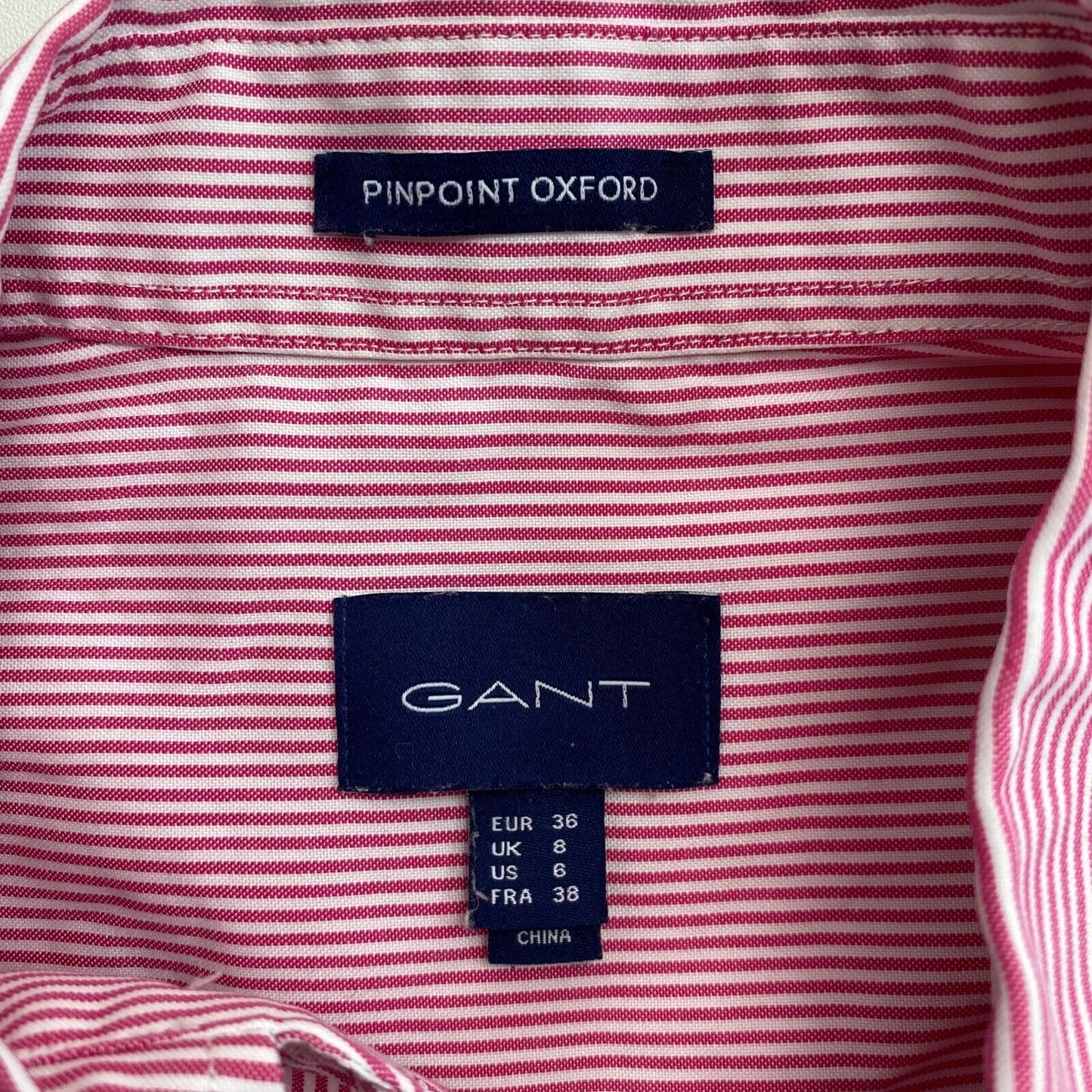 GANT Pink Striped Pinpoint Oxford Shirt Size EU 36 UK 8 US 6