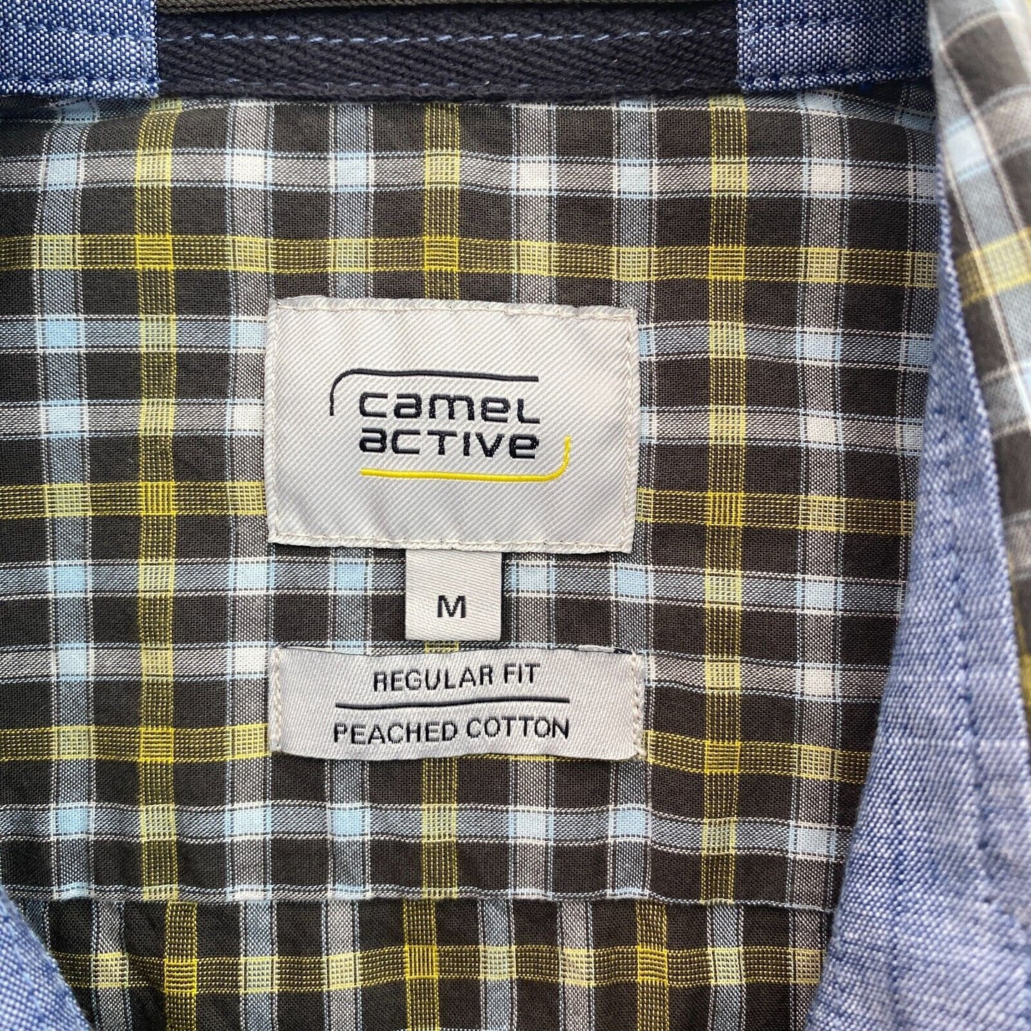 CAMEL ACTIVE Men Black Plaid Paached Cotton Long Sleeves Shirt Size M