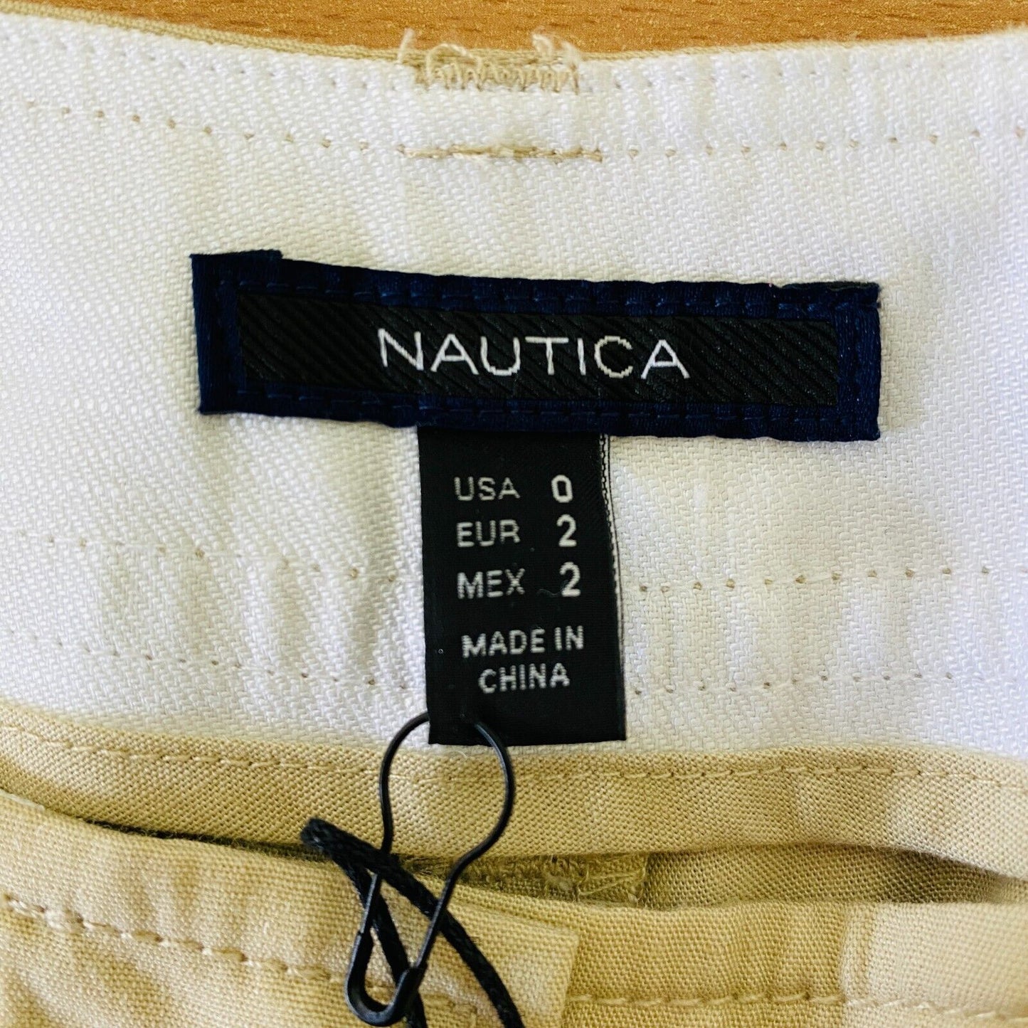 NAUTICA Women Beige Loose Wide Leg Fit Linen Blend Trousers Size USA 0 W28