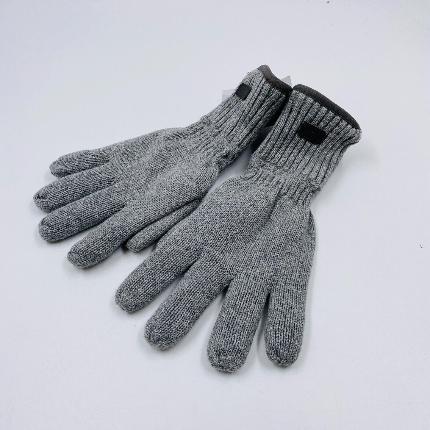 Camel Active Mens Grey Cotton Insulated Warm Knit Gloves Size L