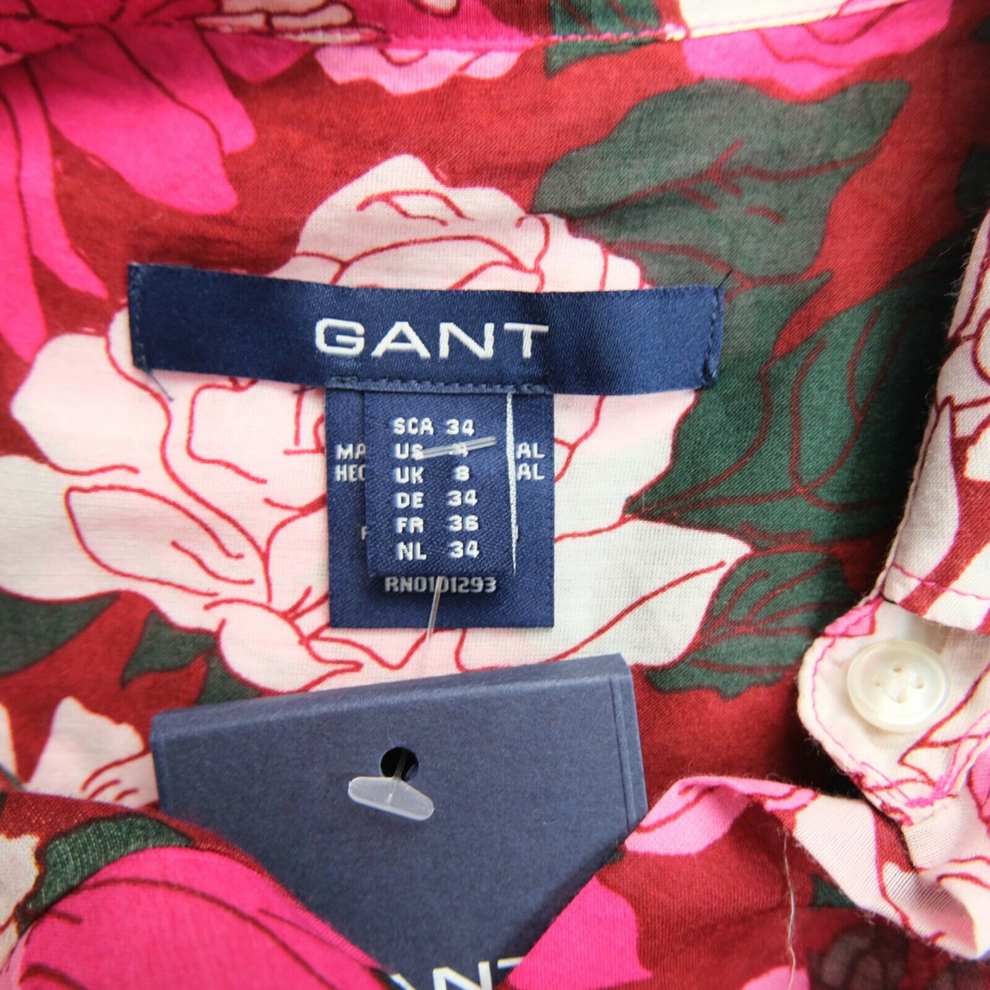 GANT Pink Floral Cotton Silk Blend Shirt Size EU 34 UK 8 US 4