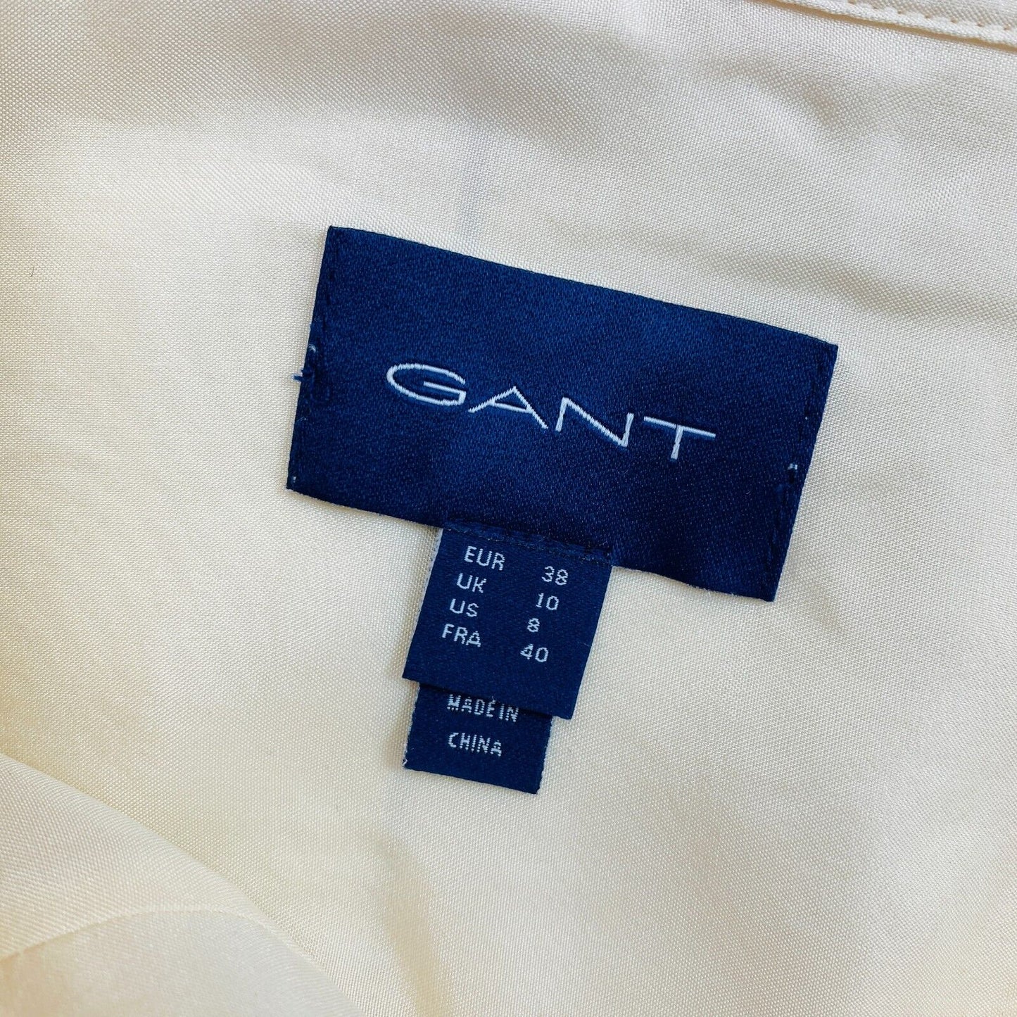 GANT Chemise en soie décontractée beige Taille EU 38 UK 10 US 8