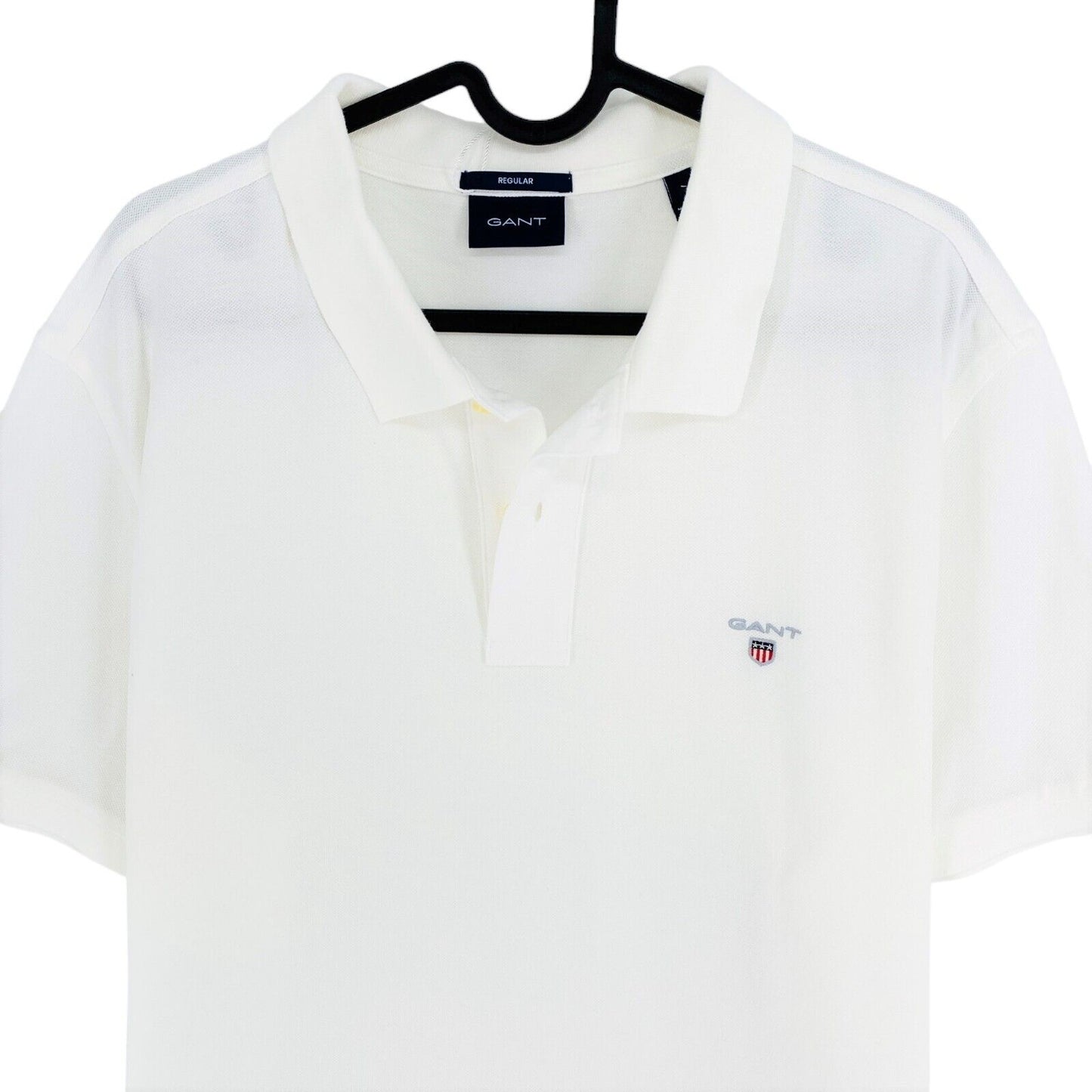 GANT White Original Regular Fit Pique Rugger Polo Shirt Size S