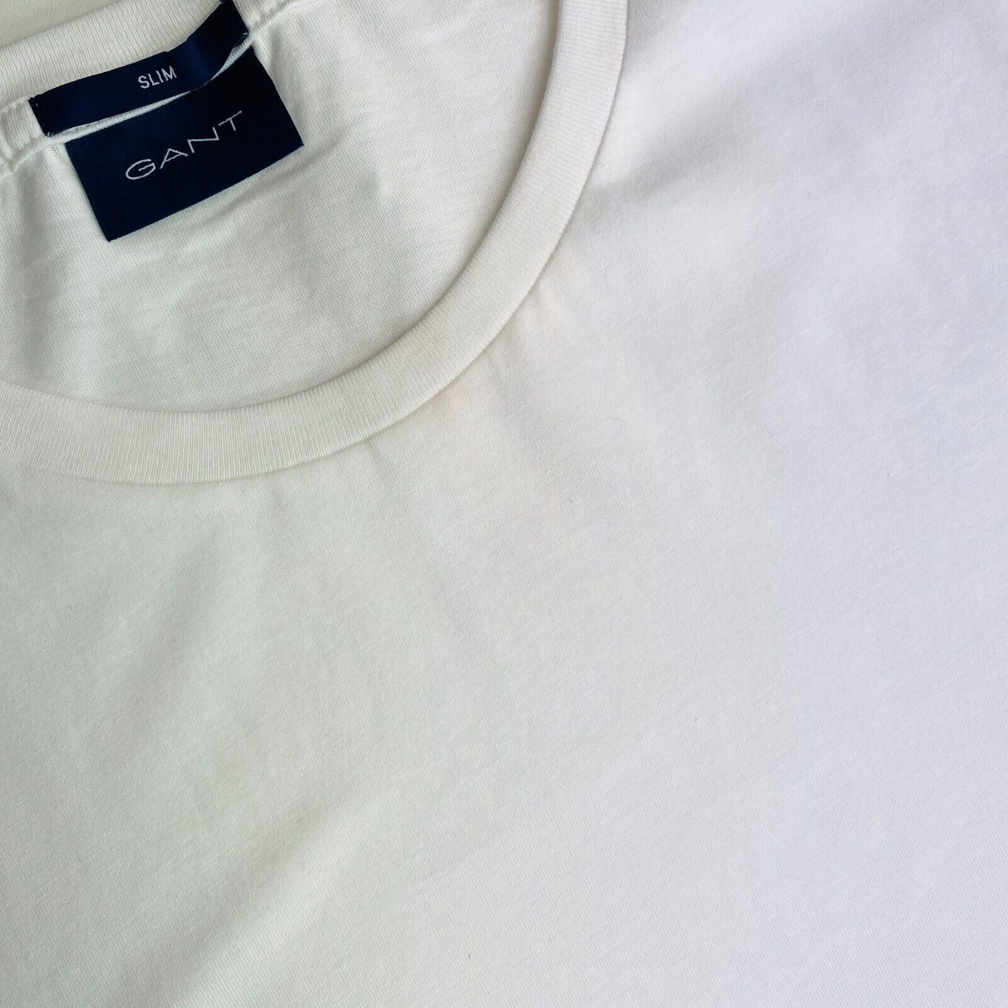 GANT White Original Slim Fit Crew Neck Long Sleeves T Shirt Size XL