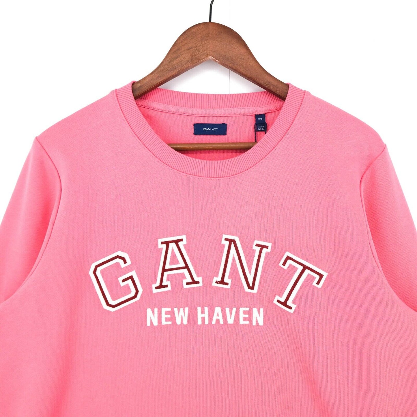 GANT Pink Cotton Blend Crew Neck Cardigan Jumper Size XS