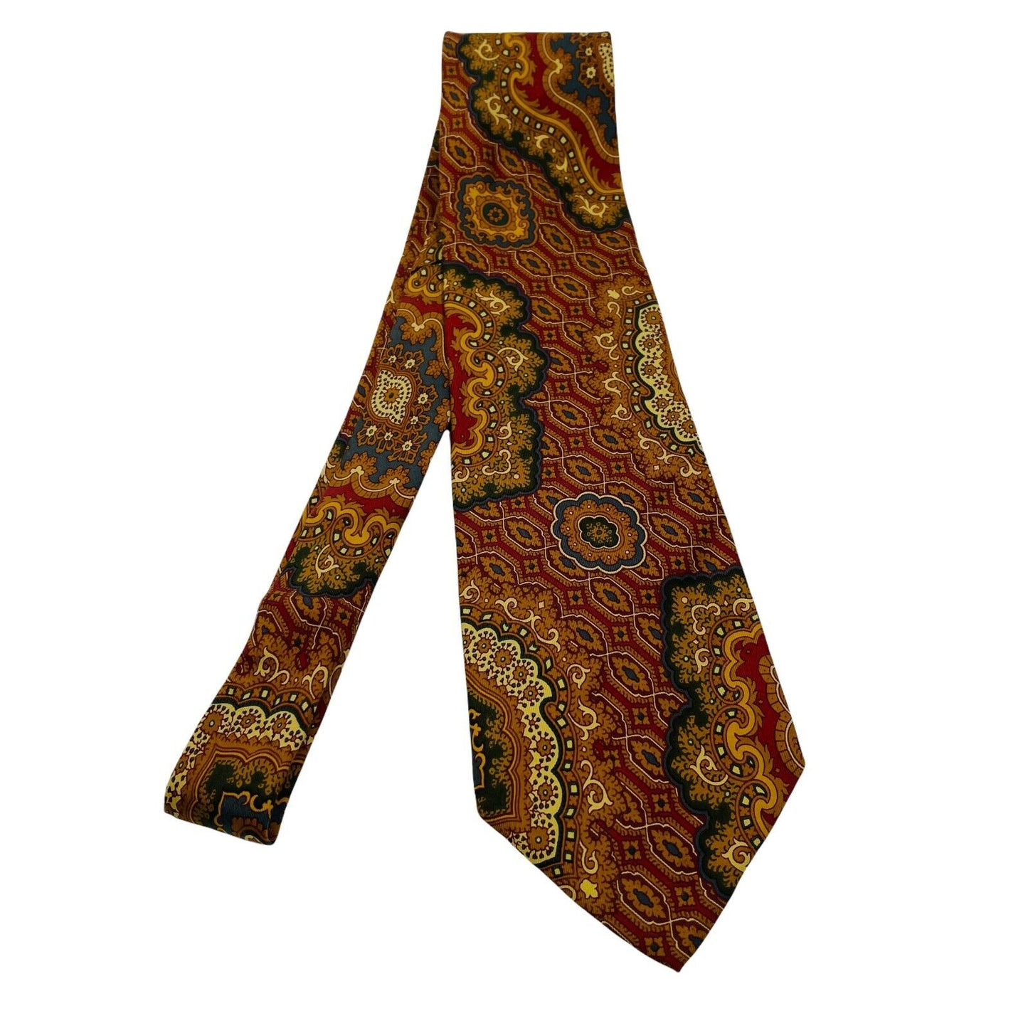 GANT Vintage Brown Ornamented 100% Silk Hand Made Tie