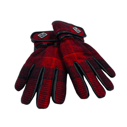 GANT Equestrian Red Wool & Leather Gloves Size S M