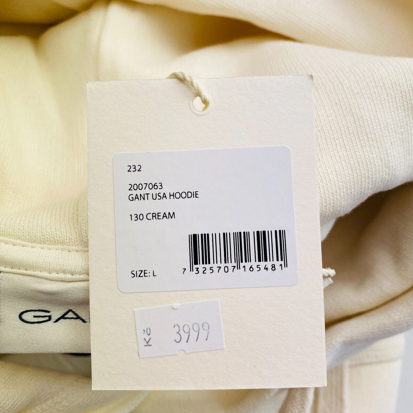 GANT Beige USA Hoodie Sweater Pullover Size L