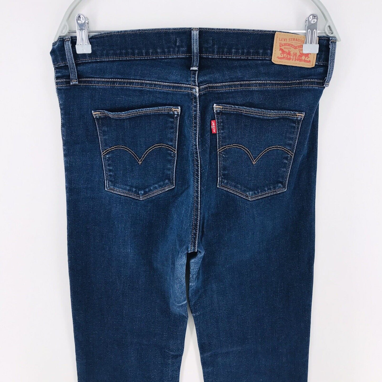 Levi's Damen Dunkelblaue Stretch Slimming Straight Fit Jeans Größe W31 L34