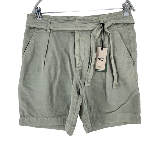 CAMEL ACTIVE Women Grey Relaxed Fit Linen Blend Shorts Size W27