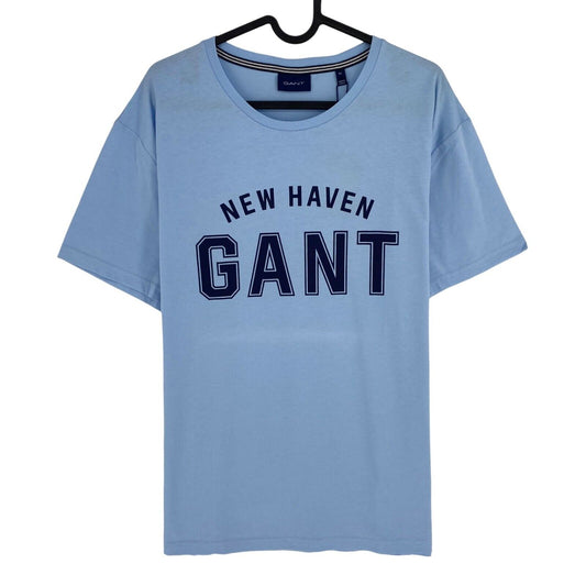 GANT Men Blue Logo Crew Neck Long Sleeves T Shirt Size XL