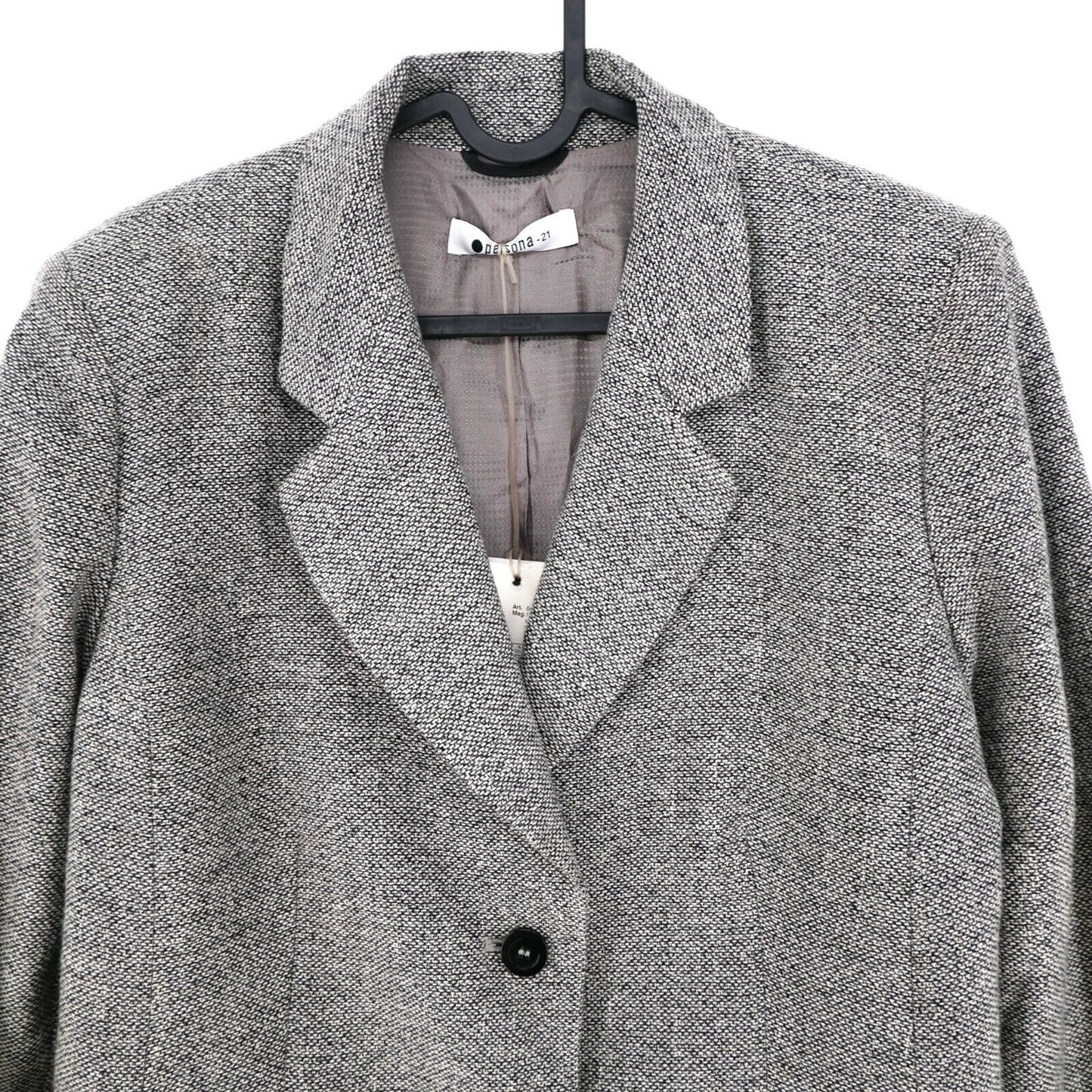 PERSONA Grey Wool Blend Jacket Size EUR 42 UK 14 US 12