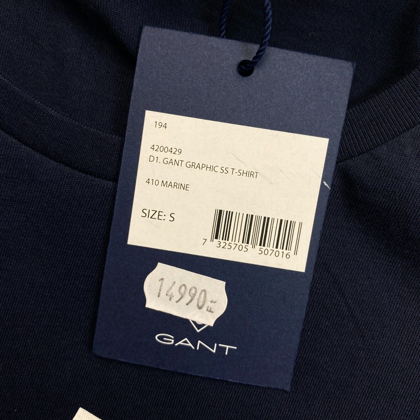 GANT T-shirt à col rond graphique bleu marine taille S