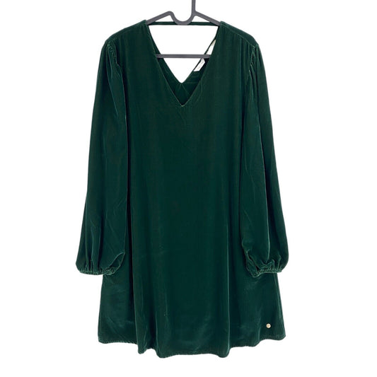 LA MARTINA Women Dark Green Long Sleeves Light Velvet Dress Size 2 / S