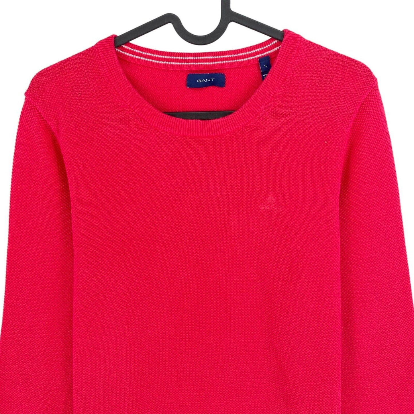 GANT Pink Cotton Pique Crew Neck Sweater Jumper Size S