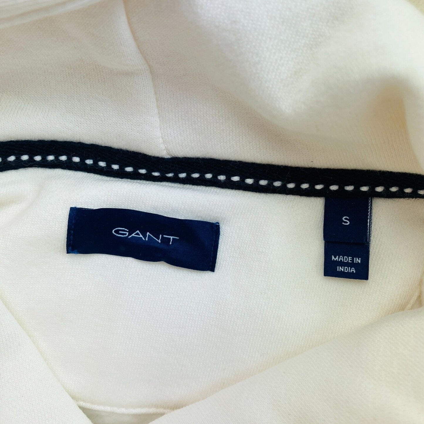 GANT White Logo Hood Sweater Jumper Size S