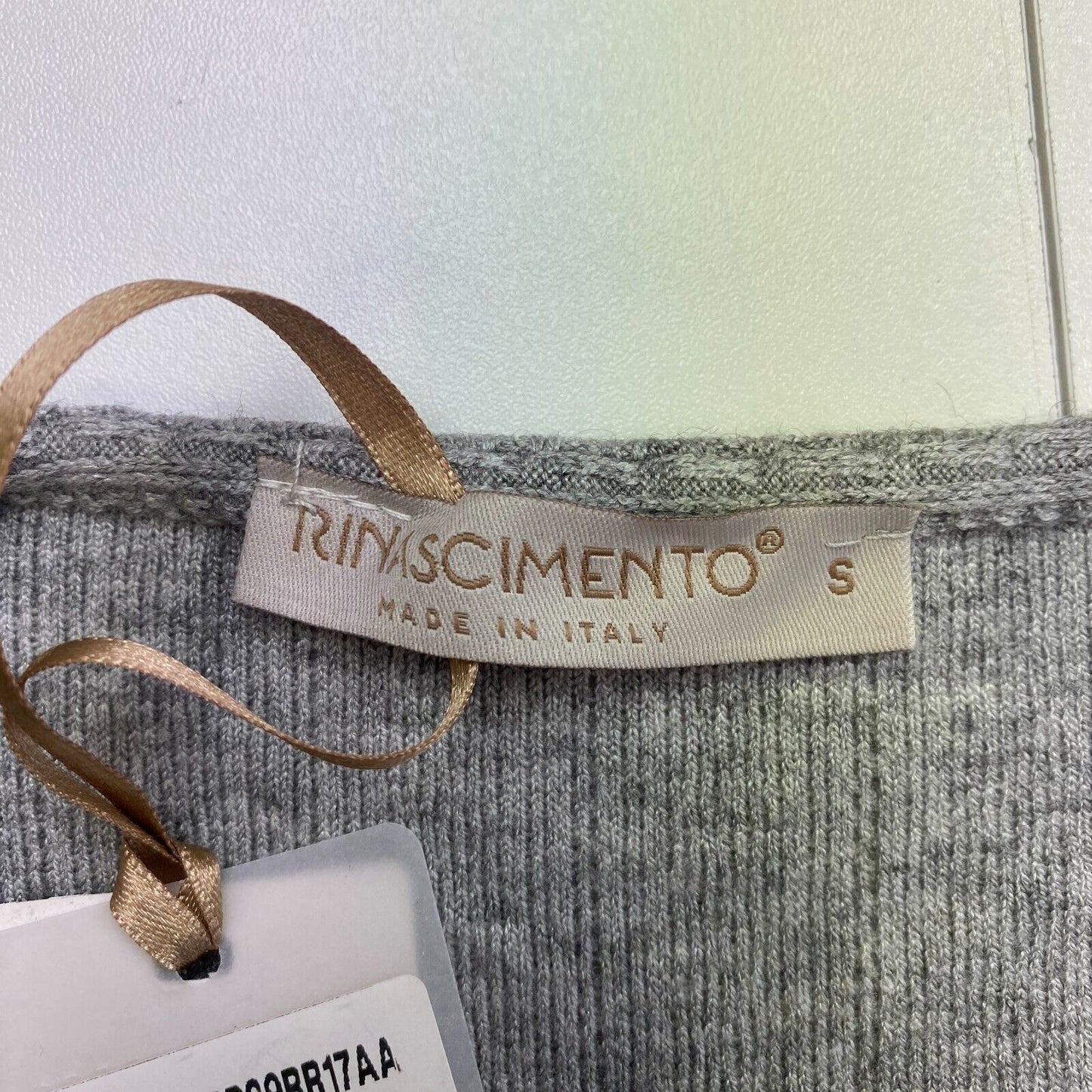 Rinascimento Women Grey V Neck Short Sweater Jumper Size S