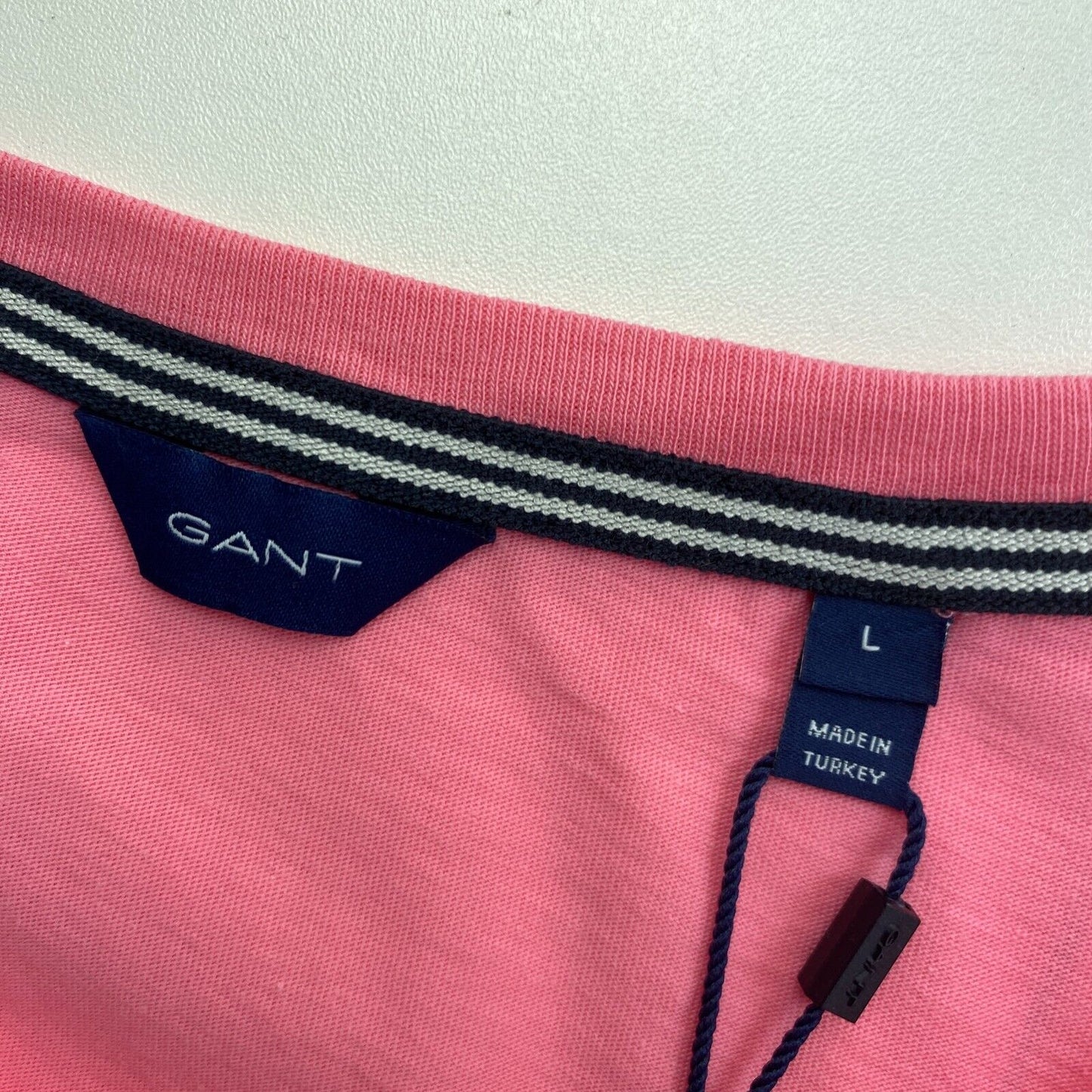 GANT Pink Rose Logo Crew Neck T Shirt Size L